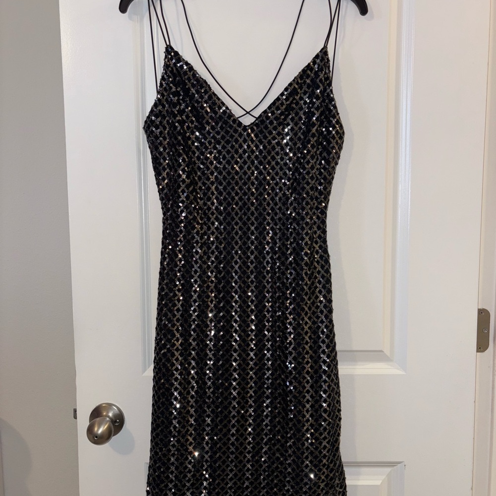 Elegant Black Sequin Dress